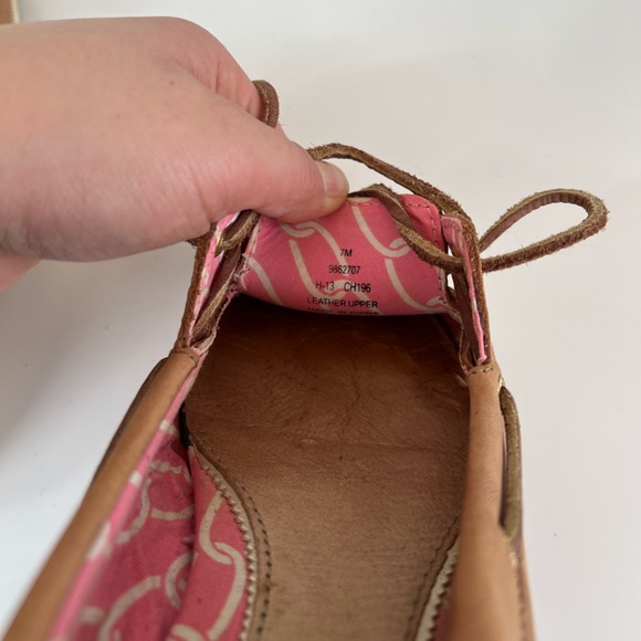 Sperry Top-Sider Camel with Pink Inner Trim and Soles Size 7 - Picture 5 of 9